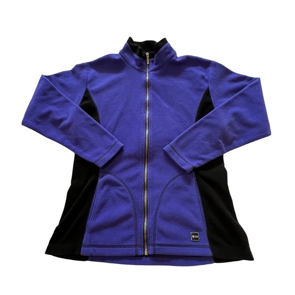 Nils Full Zip Fleece Jacket Purple Black M mock neck ski snowboard base layering - Picture 6 of 11